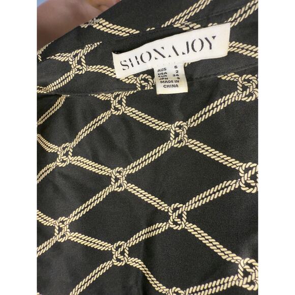 Shona Joy Silk Resort Collection Contrast Relaxed Shirt + Pants Set (Size 2/4) - Picture 8 of 12